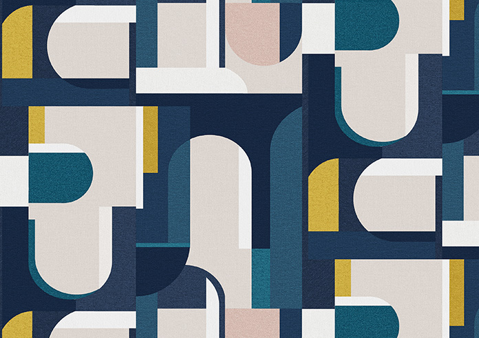 Archways, Navy - Made to Measure Curtains - Image 9